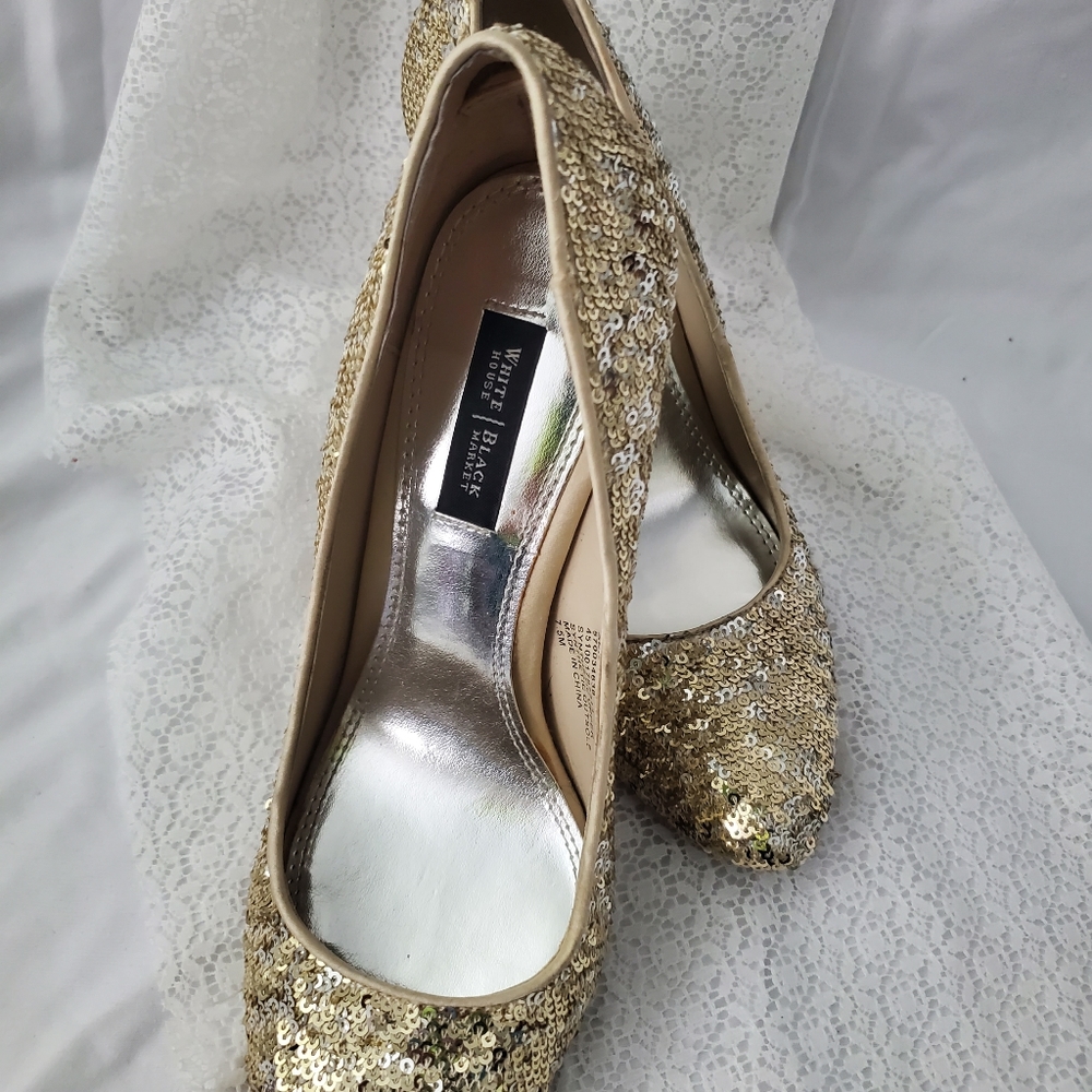 Gold Sequins stilettos